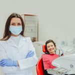 A woman with a dentist